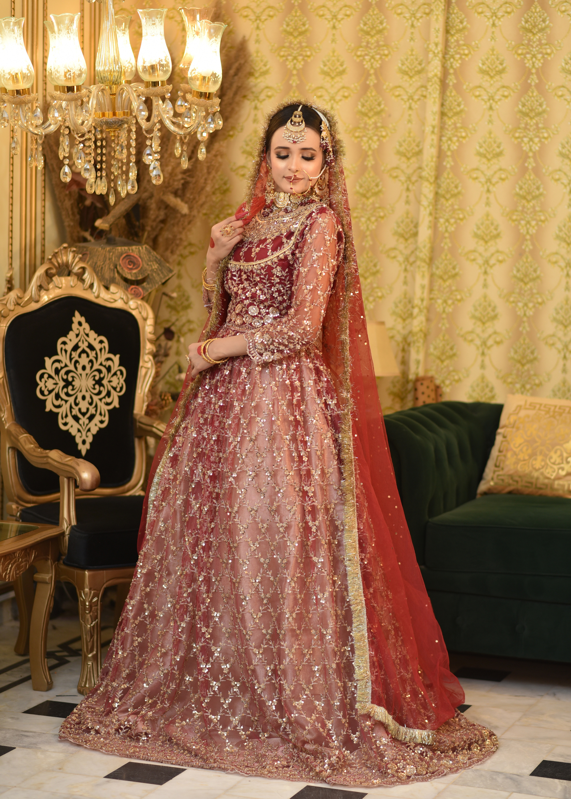 Pashmina 3Pc Bridal Dress